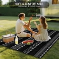 thumbnail image 4 of Black Boho Geometric Outdoor Rug for Patio/Deck/Porch, Non-Slip Large Area Rug 6 x 9 Ft, Abstract Art Dots Striped Indoor Outdoor Rugs Washable Area Rugs, Reversible Camping Rug Carpet Runner, 4 of 8
