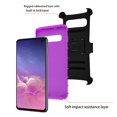 thumbnail image 3 of Samsung Galaxy S10 Case, Mignova Rugged Plastic Heavy Armor Holster Guard Body Cover with Stand and Belt Rotating Clip for Samsung Galaxy S10 6.1 inch Smartphone(Black/Purple)&nbsp;, 3 of 8