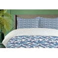 thumbnail image 4 of Ambesonne Botany Duvet Cover Sets, Repeated Exotic Palm Leaves, 2-King, White Blue Dark Fuchsia, 4 of 7