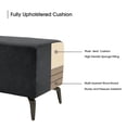 thumbnail image 6 of BarberPub Waiting Room Chairs Salon Furniture, Office Reception Bench, Ottoman Bench Lobby Guest Chairs for Entryway, Store, Faux Leather W704(Dark Grey), 6 of 9