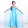 thumbnail image 3 of Elsa Frozen Lentejuelas Azul Vestido Para Niños Niña Malla Princesa Navidad Halloween Cosplay Disfraz Wear Terno, 3 of 4