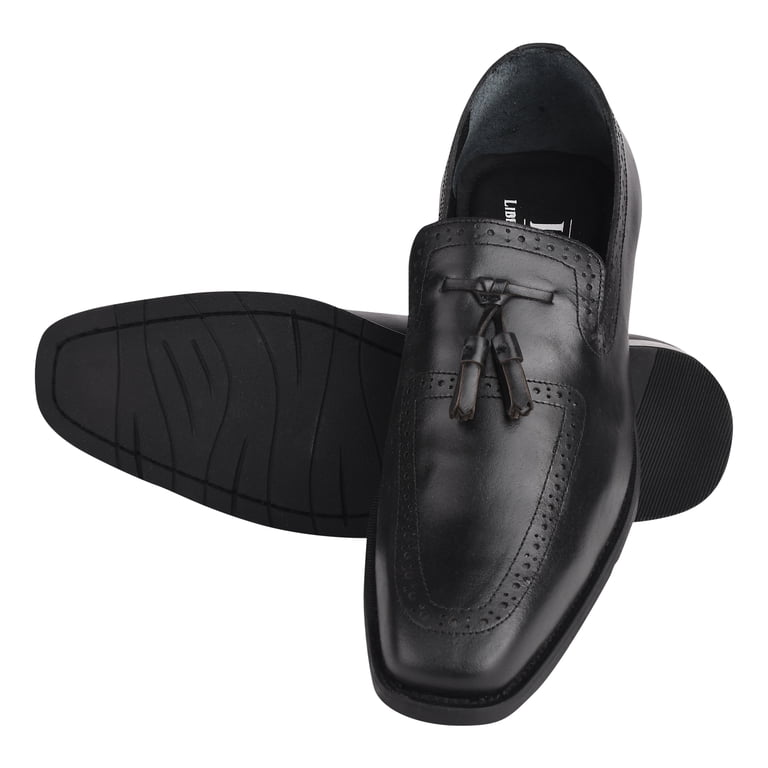 LIBERTYZENO Men\'s Black Tassel Loafer Shoes LIBERTYZENO Mens Casual Tassel Loafer Shoes - Walmart.com main image 2