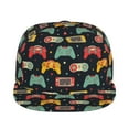 thumbnail image 2 of Daiia Retro Video Game print Flat Bill Hats Flat Brim Trucker Cap Baseball Cap Adjustable Classic Low Profile Hat Unconstructed Plain Cap, 2 of 9