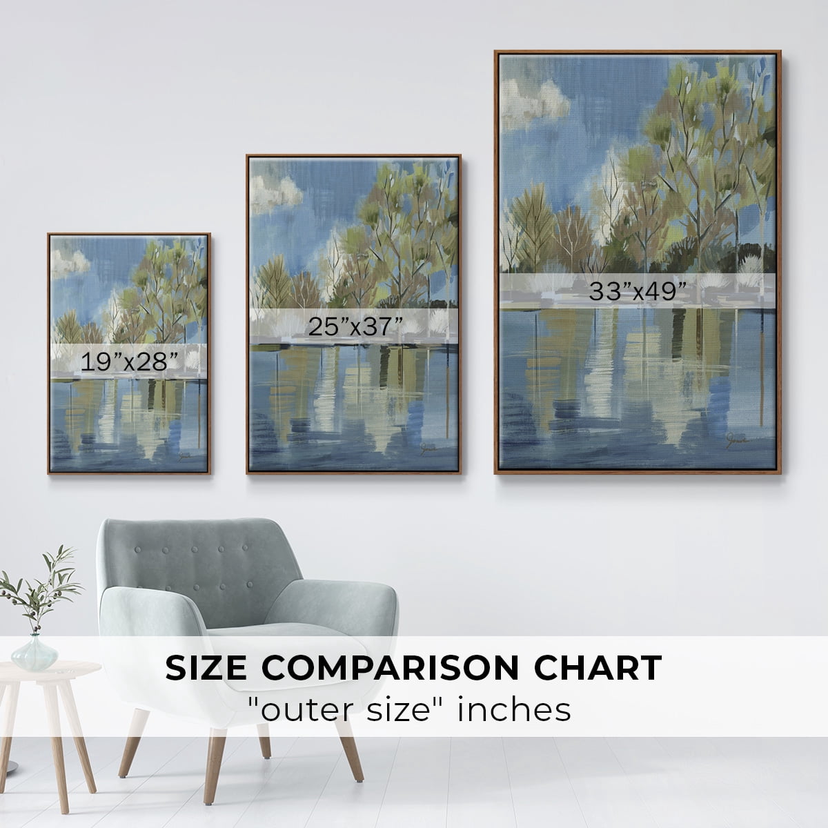 Enchanted Forest I Framed Premium Gallery Wrapped Canvas - Ready to Hang - 25 x 37 - Walnut Floating Frame