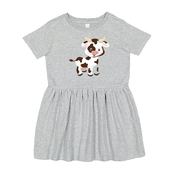 Inktastic Cute White Holstein Cow with Brown Spots Girls Toddler Dress
