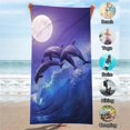 thumbnail image 3 of Sandproof Microfiber Beach Towel Fast Drying Travel Blanket - 27x59 Inch Large Quick Dry Towel for Pool Gym Yoga Camping(D), 3 of 8
