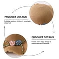 thumbnail image 3 of 52-54cm hat circumference children's flower straw hat wavy brimmed sun hat summer outdoor sun hat travel sun hat - Khaki, 3 of 5