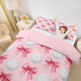 thumbnail image 3 of spefrowx Watercolor Ribbon Volleyball Twin Duvet Cover for Girls, Pink Bow Sports Twin Bedding, Pink Reversible, 2 Pieces, 1 Duvet Cover and 1 Pillowcase, 3 of 6