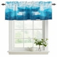 thumbnail image 2 of Abstract Aqua Blue Valances for Windows, Decorative Rod Pocket Window Valance Curtains, Contemporary Street Art Retro Painting Short Curtain Drapes for Kitchen/Living Room, 2 Panels, 42" W x 18" L, 2 of 8