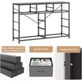 thumbnail image 4 of 10 - fabric - cajón mesa de TV cómoda: entertainment center con wood top, ample almacenamiento, anti - tip safety, adjustable feet para up to 55 - pulgada tvs, 47.2 - pulgada de anchura, negra, 4 of 6