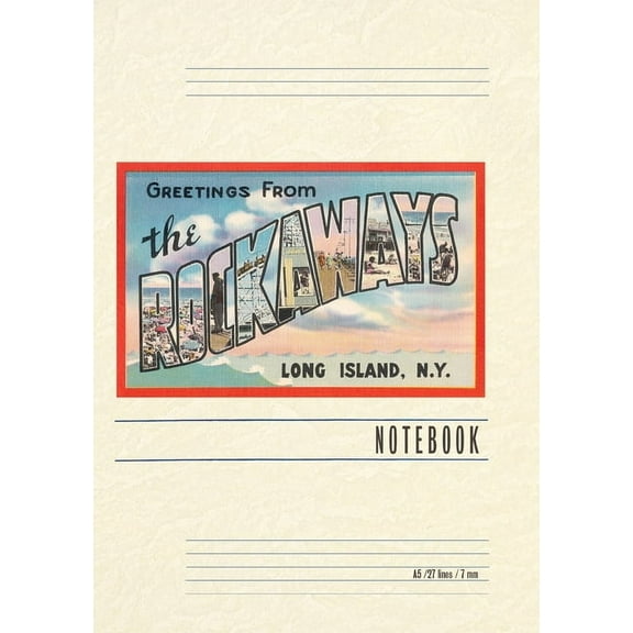 Vintage Lined Notebook Greetings from the Rockaways, New York, (Paperback)