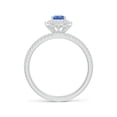 thumbnail image 2 of ANGARA Natural Split Shank Pear Tanzanite and Diamond Double Halo Ring in 14K White Gold for Women (Size-6x4mm) | December Birthstone, Anniversary, Jewelry Gift for Women | Natural Tanzanite Ring, 2 of 8