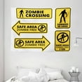 thumbnail image 1 of Zombie Decor Tapestry, Safe Area Zombie Free Safe Protection Zone Caution Sign Horror War Design, Wall Hanging for Bedroom Living Room Dorm Decor, 80W X 60L Inches, Yellow Black, by Ambesonne, 1 of 2