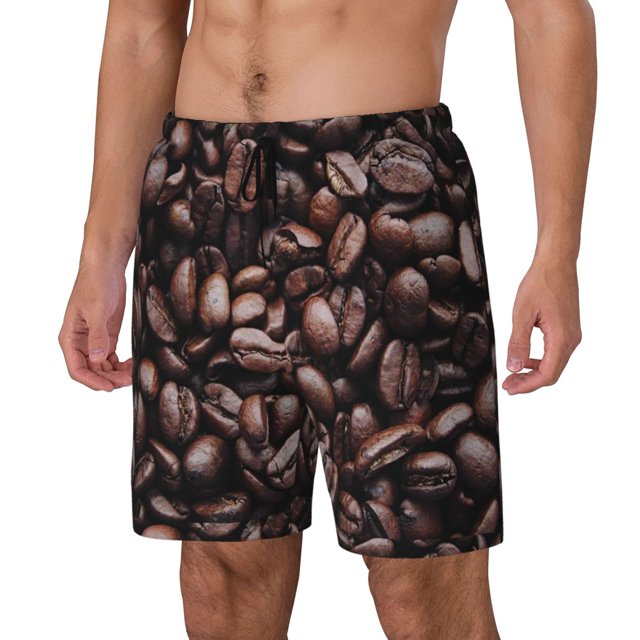 Fotbe Coffee Bean Traje de Baño para Hombre – Shorts de Natación de Secado Rápido con Forro y Bolsillos-Small