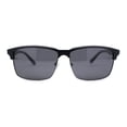 thumbnail image 2 of Polarized Hipster Narrow Rectangle Half Horn Rim Fashion Sunglasses Matte Black Gunmetal - Black, 2 of 4