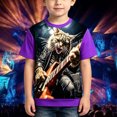 thumbnail image 2 of ZHOGXU Boys Music Festival Graphic Tee Short Sleeve O Neck Summer Top For Kids Party Stage Fashion Soft,Travel Vacation,Purple,14-15 Years, 2 of 4