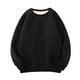 thumbnail image 1 of Chaqueta de jersey gruesa de terciopelo liso con cuello redondo para invierno fácil de llevar negro S, 1 of 6
