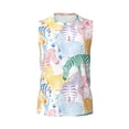 thumbnail image 6 of Lsque Zebra Colourful Print Men's Cotton Blend Sleeveless Muscle Shirts (S-3XL)- Moisture Wicking, Odor Protection, UPF 30+,Large, 6 of 8