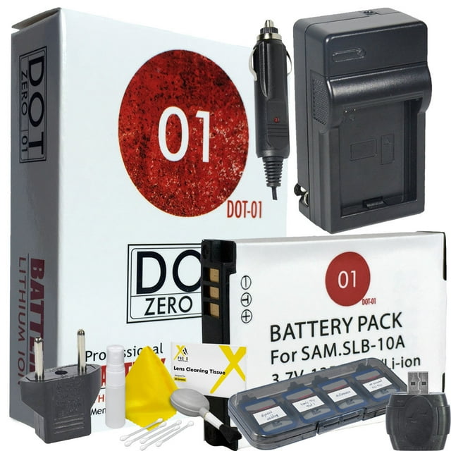 DOT01 Brand 1350 mAh Replacement Samsung SLB10A Battery and Charger
