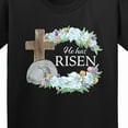 thumbnail image 4 of Inktastic Easter He Has Risen with Cross and Flowers Youth T-Shirt, 4 of 5