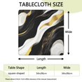 thumbnail image 2 of Black and Gold Marble Layered Waves Pattern Square Fitted Tablecloth with Elastic Edge,Square Table Cover,Washable Elastic Table Cover for Home Kitchen Party Decor 34"x34", 2 of 6