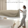 thumbnail image 4 of PHF Waffle Sherpa Bed Blanket King Size, Cozy Warm Reversible Plush Flannel Blanket for Winter, 104" x 90", Khaki, 4 of 8
