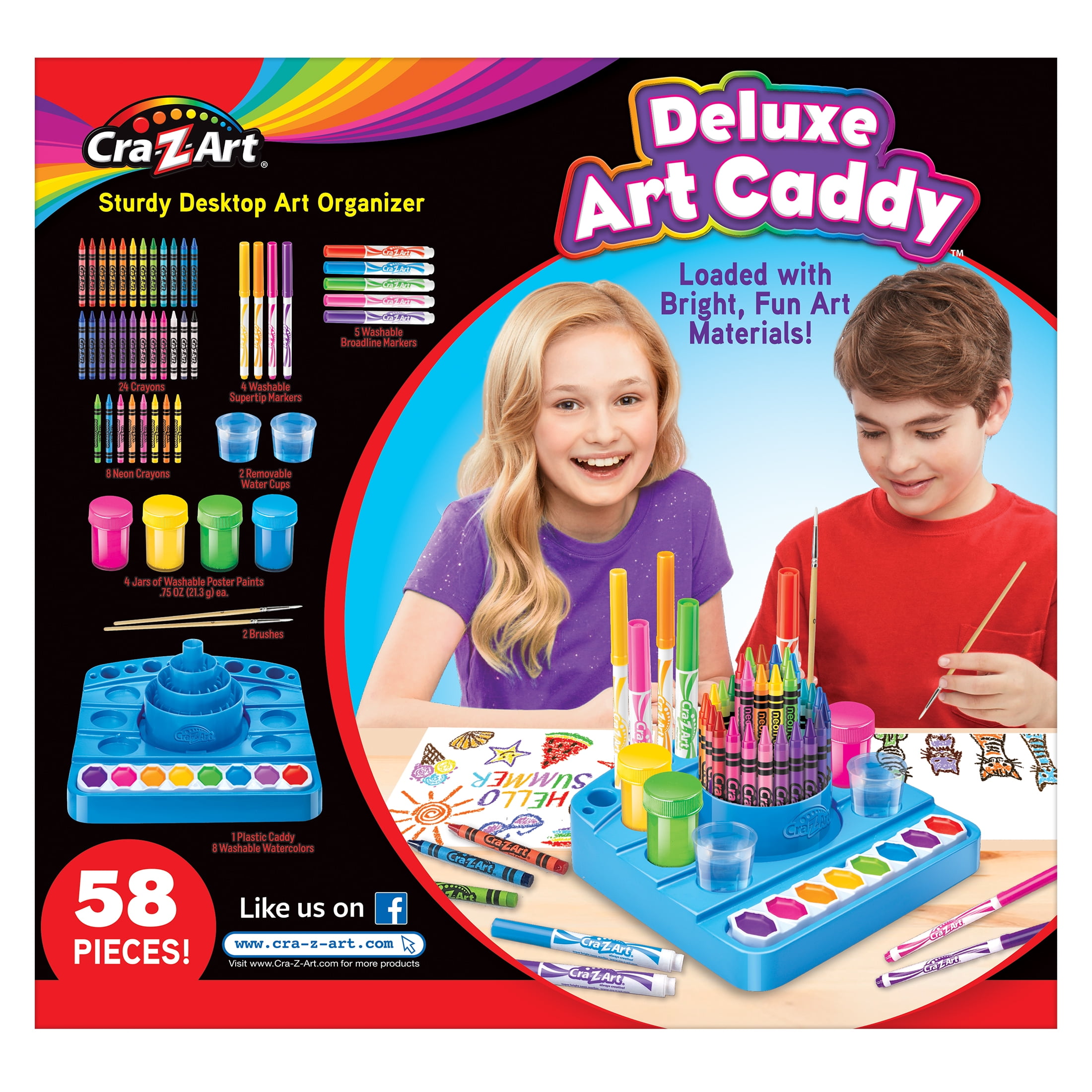Cra-Z-Art Deluxe Art Caddy, 58 Piece Multifunctional Set