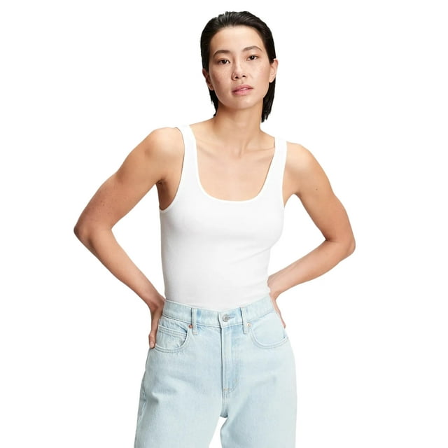 Camiseta sin mangas acanalada para mujer Shirt GAP Cami Optic White XL