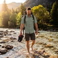 thumbnail image 6 of Mens Button Down Short Sleeve Shirt Casual Shirts Holiday Beach Summer Shirts, 6 of 8