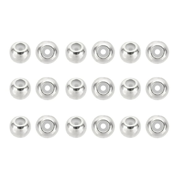 Uxcell 40 Pcs Stopper Positioning Spacer Beads, 5mm Adjustable Slider Clasps Round Beads Metal Loose Beads for Bracelets Necklace Jewelry Making DIY Craft, Silver Tone