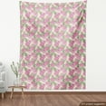 thumbnail image 4 of Ambesonne Floral Inspiration Fabric by the Yard Upholstery, Peonies in Bloom, 2 Yards, Pink Pale Green Eggshell, 4 of 5