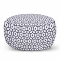 thumbnail image 1 of Abstract Pouf Cover with Zipper, Rhythmic Circle Floral Elements Design Monochrome Pattern on Plain Backdrop, Soft Decorative Fabric Unstuffed Case, 30" W X 17.3" L, White Purpleblue, by Ambesonne, 1 of 5