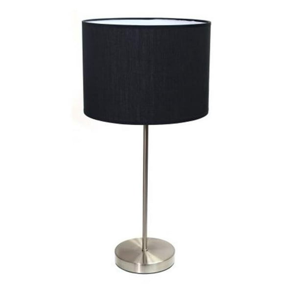 22 in.Stick Lamp with Drum Shade&#44; Black