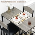 thumbnail image 2 of Space-Saving Bar Table Set for 2 - Counter Height Dining Table with Footrest & 2 Upholstered Chairs - Sturdy Gray Small Kitchen Furniture - Easy Assembly - Grey, 1+2 Set, 2 of 5