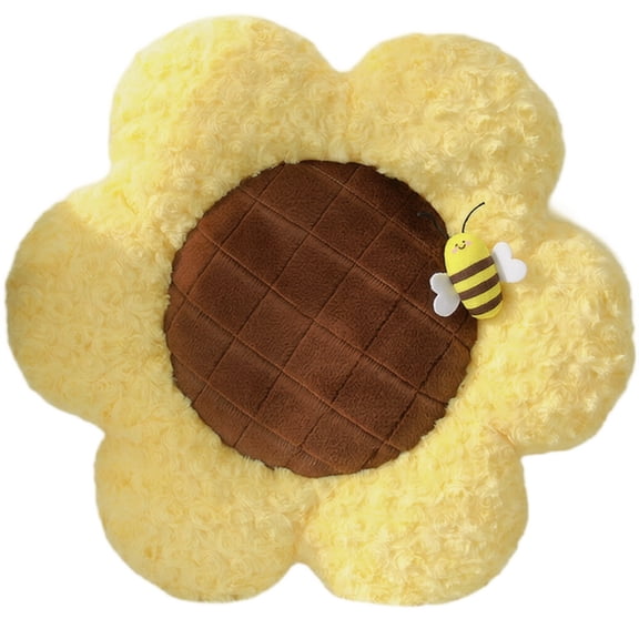 Sunflower Pillow 20 Inch Mustard Yellow Throw Pillow Decorative Throw Pillows for Bed Flower Shaped Pillow with Stuffed Animal for Home Decor