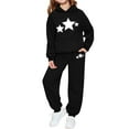 thumbnail image 5 of ATOGUTA Sets For Girls Sweatsuits Kids Hoodie Sweatshirt and Sweatpants Fashion Clothing Sets Size 2T-13, Black, 5 of 5