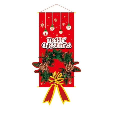 

Rovga Christmas Snowman Garland Deer Christmas Tree Decoration Fabric Hanging Flag Pendant Xmas Decor 2022