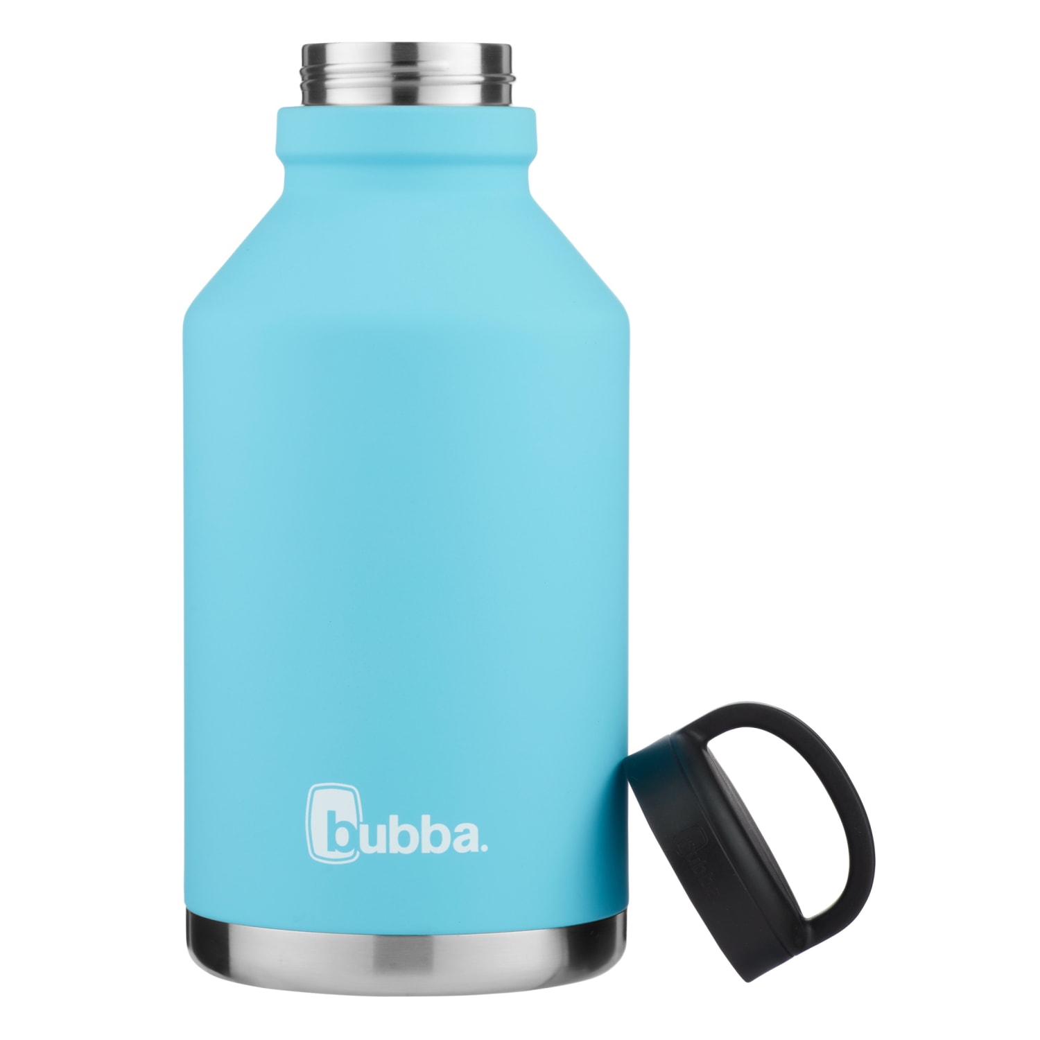 bubba Vacuum-Insulated Stainless Steel Rubberized Growler, 64oz., Pool Blue
