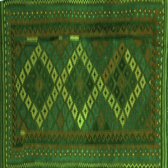 Ahgly Company Indoor Square Persian Green Traditional Area Rugs, 4' Square
