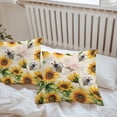 thumbnail image 6 of Sunflower Farmhouse Throw Pillow Covers 16x16 Inch Set of 2, Spring Summer Vintage Floral Bee Waterproof Outdoor Pillow Covers, Decorative Cushion Pillowcases for Couch, Sofa, Bed, Garden, Patio, 6 of 9