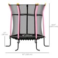 thumbnail image 2 of Pink 63" Indoor Trampoline with Enclosure Net - Safe Bouncer for Home Play | Steel Frame, Spring-Free Design, Ages 3-10, 2 of 7