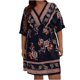 thumbnail image 2 of Puntoco Vestido De Manga Corta Con Cuello En V, Mujer Verano Estampado Talla Grande Suelto Negro Xxxxxl, 2 of 6