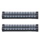 thumbnail image 1 of Tira de terminales de doble fila, abrazadera de tornillo de alta corriente, bloque de barrera de alambre con cubierta, 600 V, 25 A, 2 piezas, 12 posiciones (2512), 1 of 14