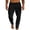 Black, variant on Men's Solid Painting Cotton Linen Plus Size Beach Pants Spring Summer White L