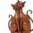 thumbnail image 5 of TISHITA Couple Cat Figurines Modern Cats Sculpture for Cabinet Bookshelf Living Room wood, 5 of 8