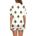 thumbnail image 4 of PEASKJP Pyjama pour Femmes Ensemble de Nuit Deux Pièces Boutonné, Blanc L, 4 of 4
