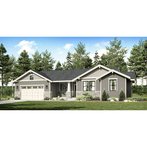 The House Designers: THD-8009 Builder-Ready Blueprints to Build an Affordable Crafty Ranch House Plan with Crawlspace Foundation (5 Printed Sets)