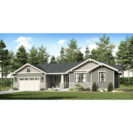 The House Designers: THD-8009 Builder-Ready Blueprints to Build an Affordable Crafty Ranch House Plan with Crawlspace Foundation (5 Printed Sets)