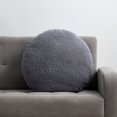 thumbnail image 4 of Mainstays Teddy Coussin Décoratif Rond, Gris, 4 of 8
