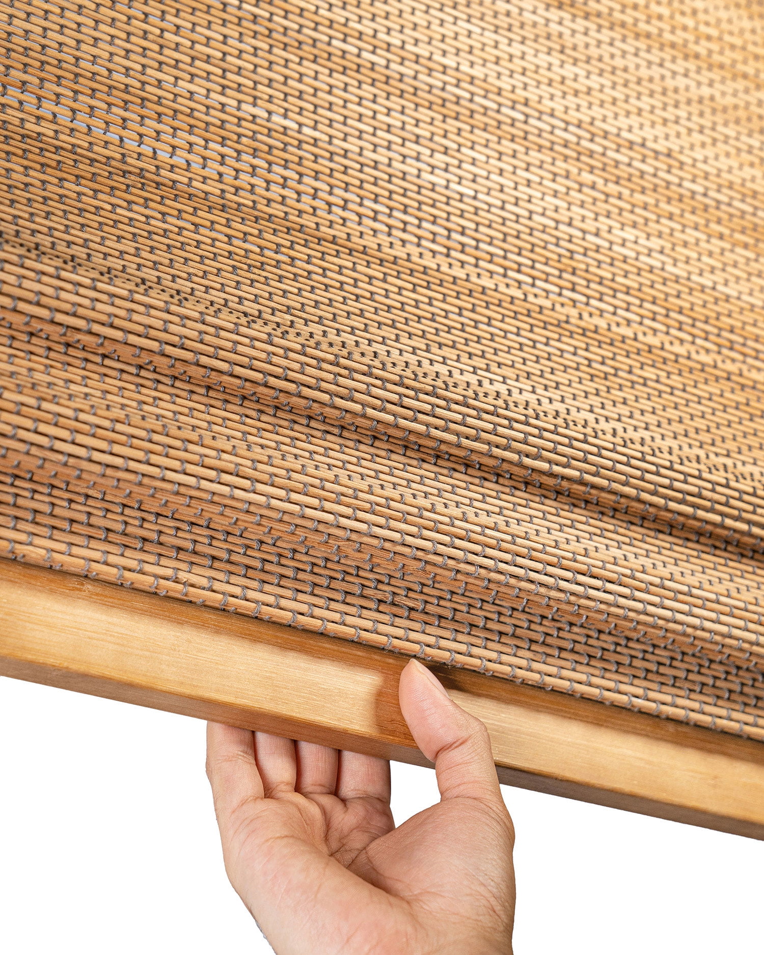 Chicology 39"W x 64"H Acorn Cordless Bamboo Shades, Natural Woven Wood, Light Filtering, Safe for Kids & Pets